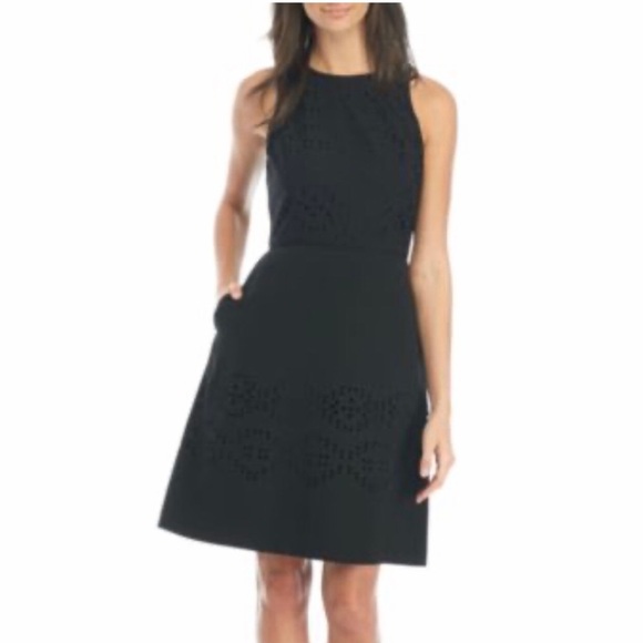 Tahari Arthur S Levine Laser Cut Fit & Flare Lined Midi Dress w/Pockets-12 - Picture 1 of 13